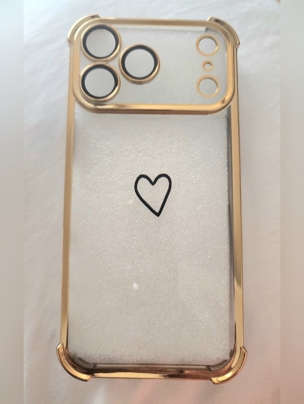 New iPhone 17 Pro Max Gold Clear Phone Case